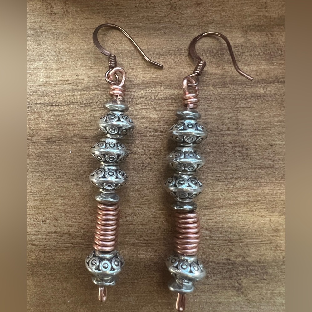 Two tone metal earrings
